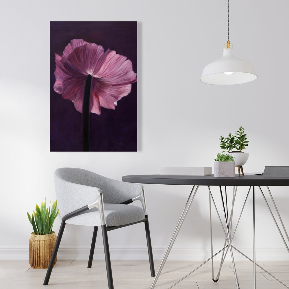 Purple Petals Canvas - Minimalist Bedroom Decor | Home Art