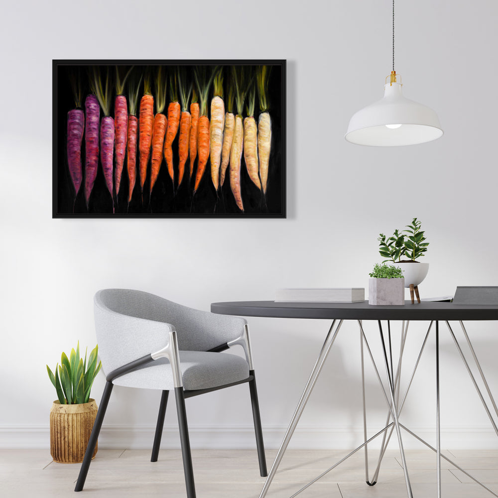 Colorful Carrots Canvas | Rustic Kitchen Wall Art Decor
