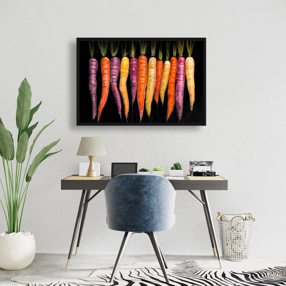 Purple Gastronomy Carrot Varieties Canvas - Rustic Home Decor