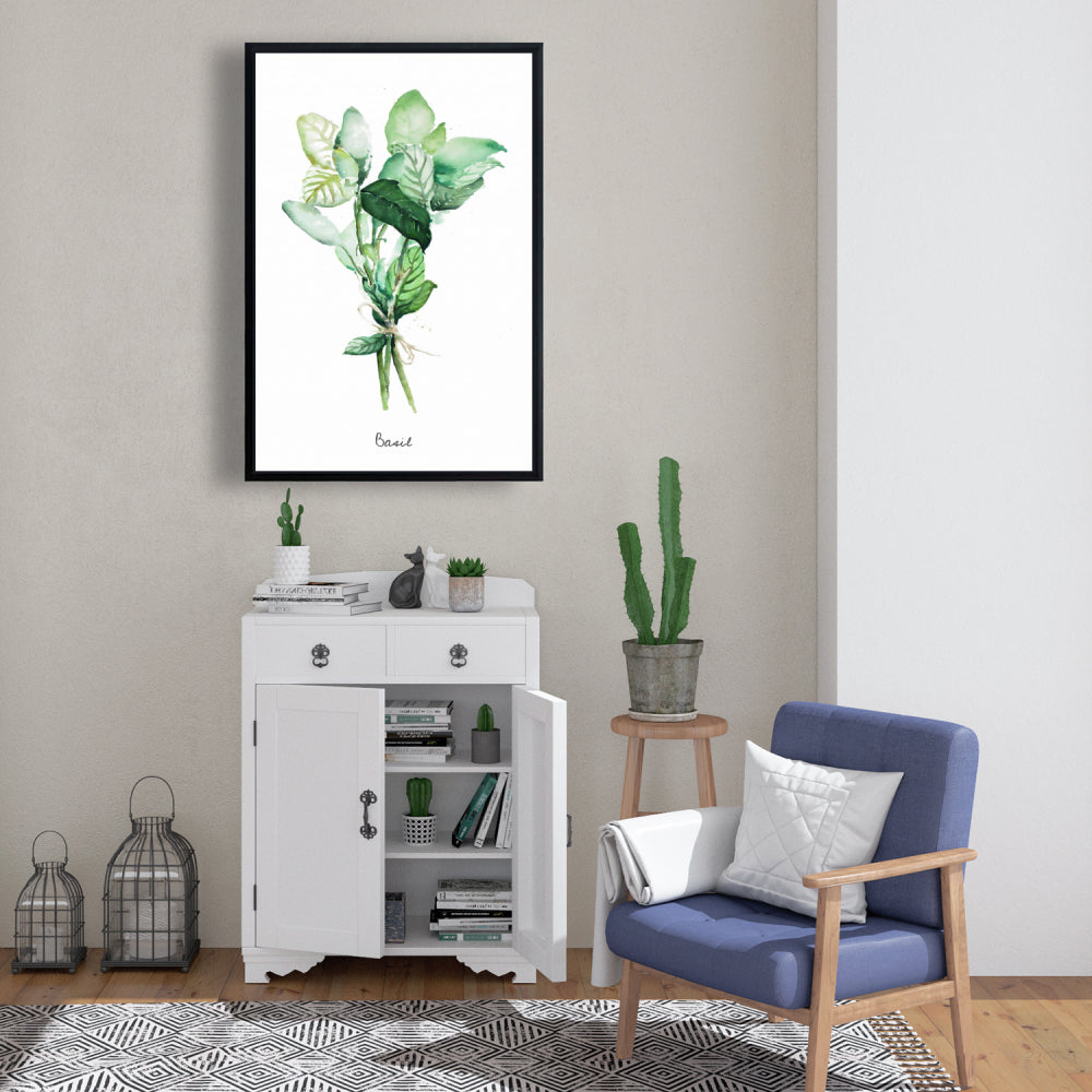 Toile « Feuilles de basilic attachées » | Décoration murale