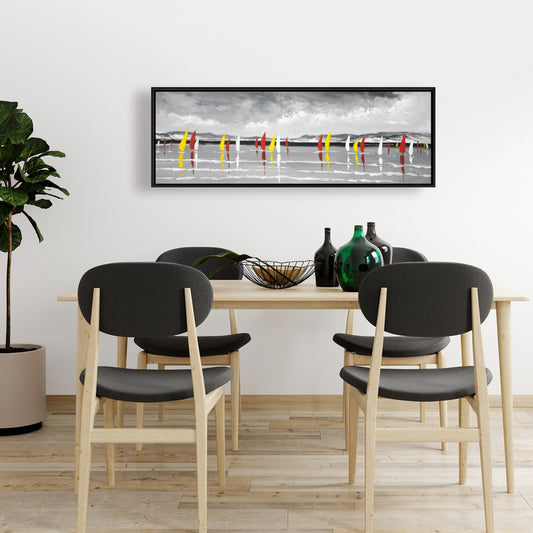 Sailing on the Lake White Bedroom Boat Canvas | Home Decor