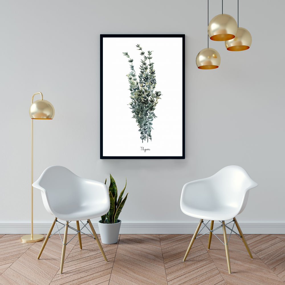Toile encadrée « Feuilles de thym » | Décoration murale