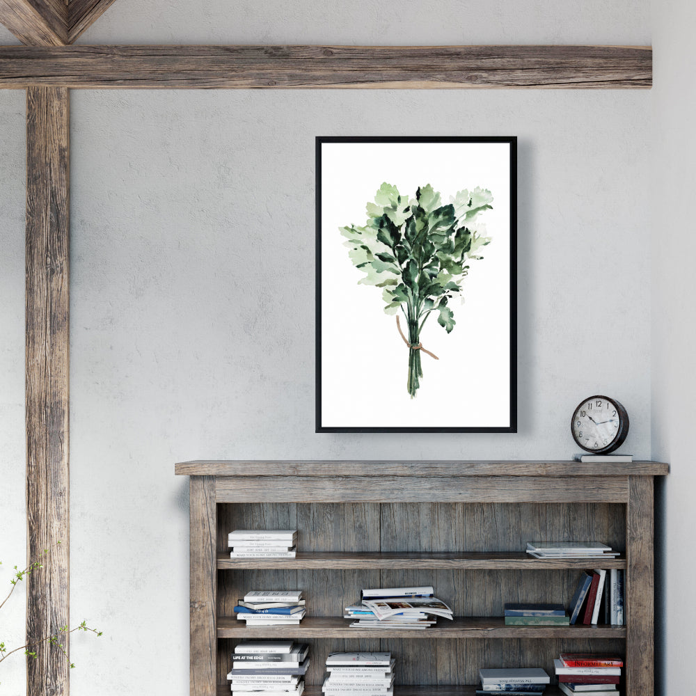 Toile « Tied Up Persil Bundle » | Décoration d'intérieur à feuilles blanches