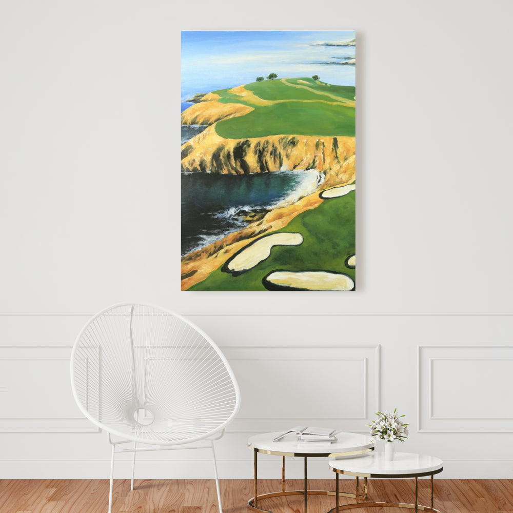 Blue Coastal Canvas - Pebble Beach Golf Links Home Decor