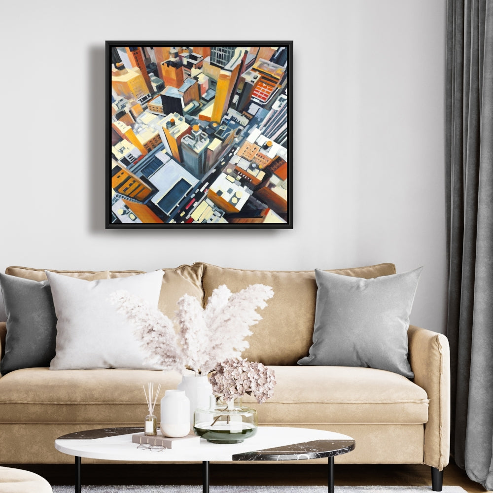Toile « Vue aérienne des immeubles de New York » | Décoration d'intérieur industrielle