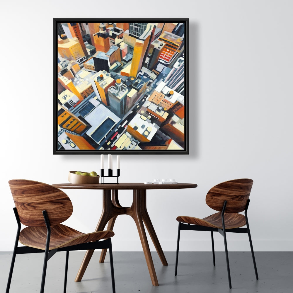Toile « Vue aérienne des immeubles de New York » | Décoration d'intérieur industrielle