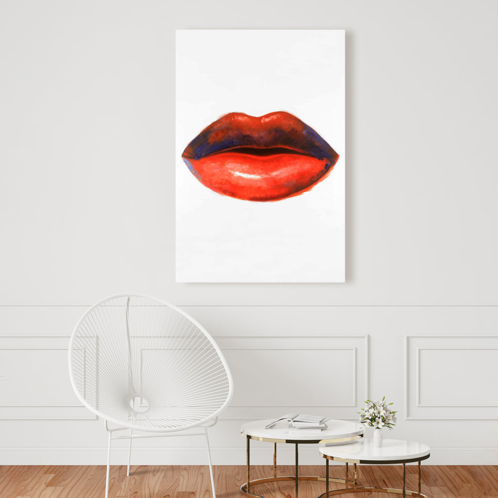 Romantic Beauty Bedroom Canvas - Red Lipstick Home Decor