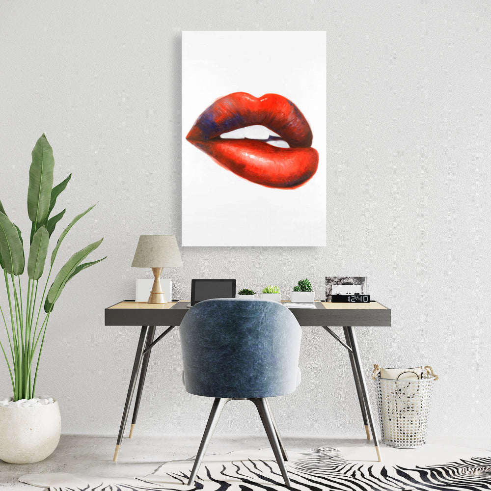 Romantic Fashion Red Canvas - Beautiful Red Mouth Decor