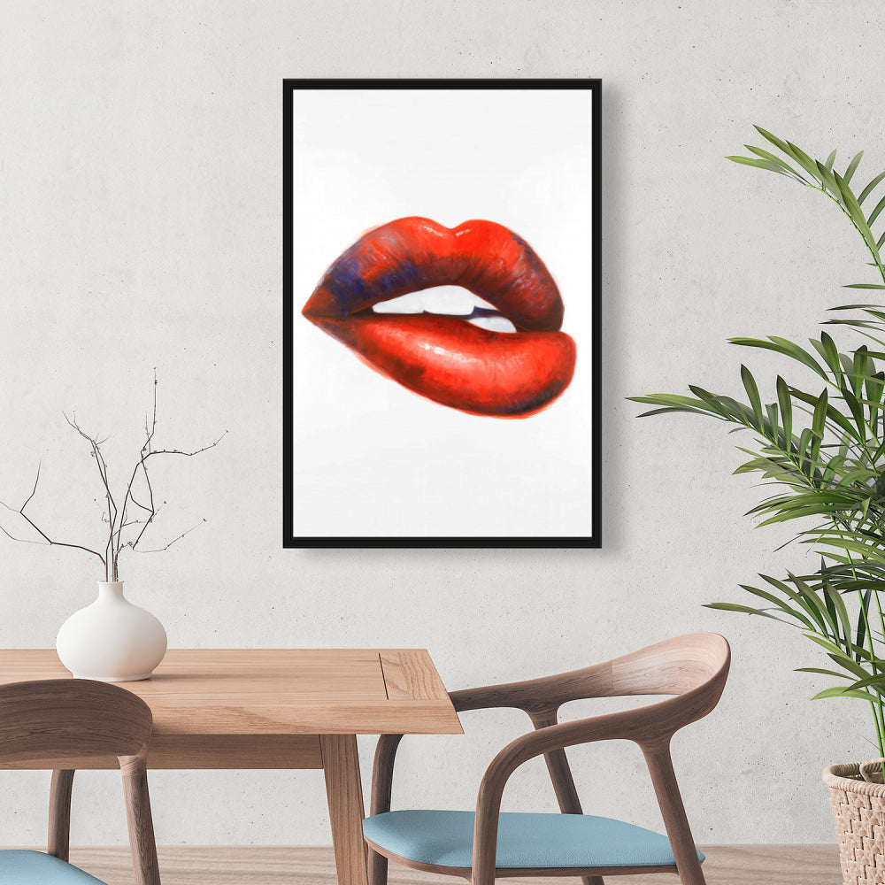 Toile « Beauté Rouge » - Magnifique œuvre d'art murale à la bouche rouge
