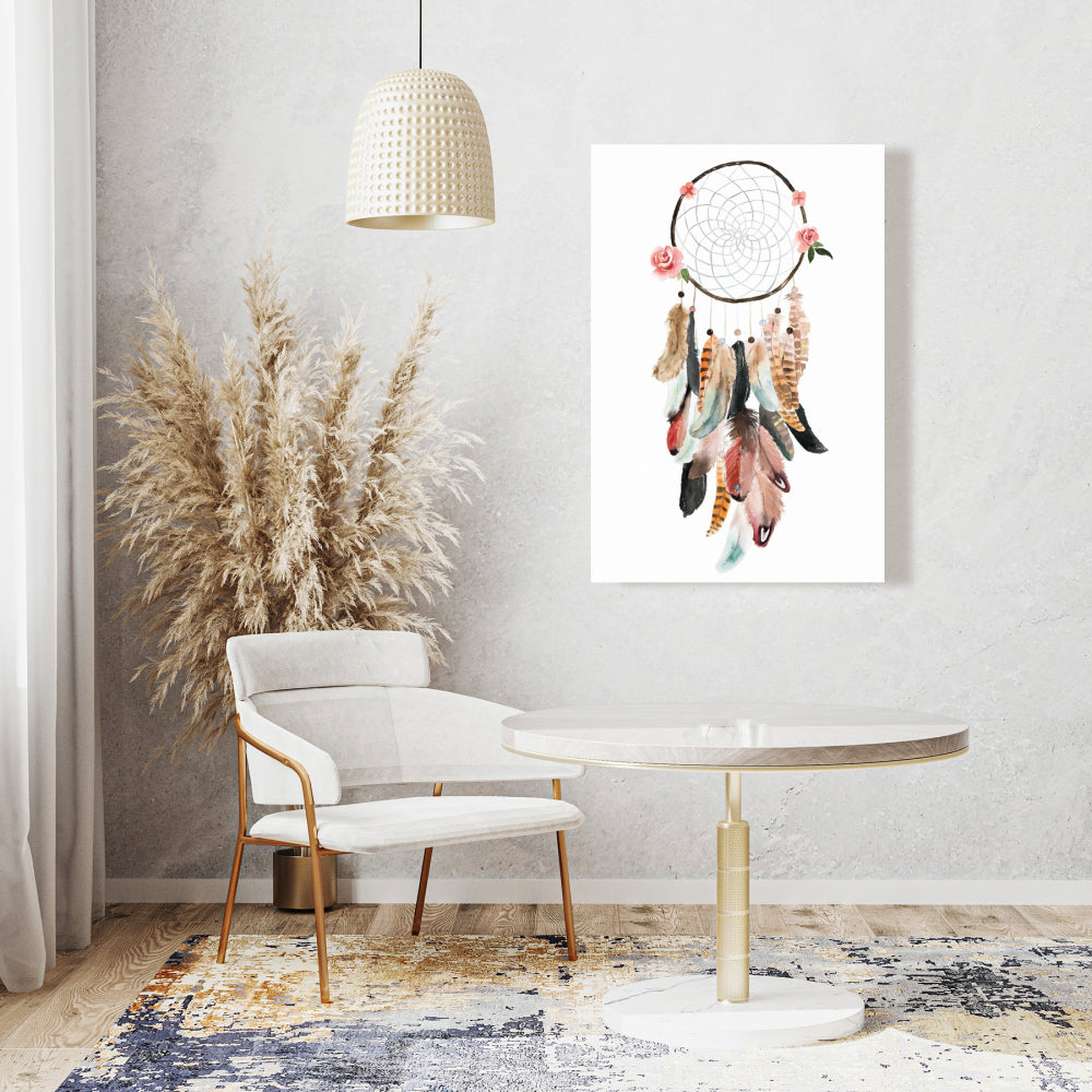 Bohemian Dream Catcher Canvas | Floral Botanical Home Decor
