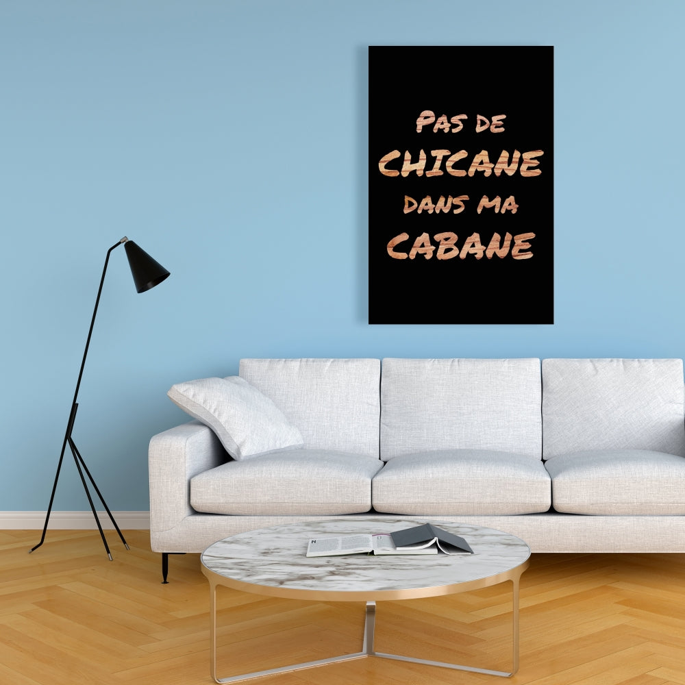 No Dispute in My House - Black Canvas | Brown Bedroom Decor