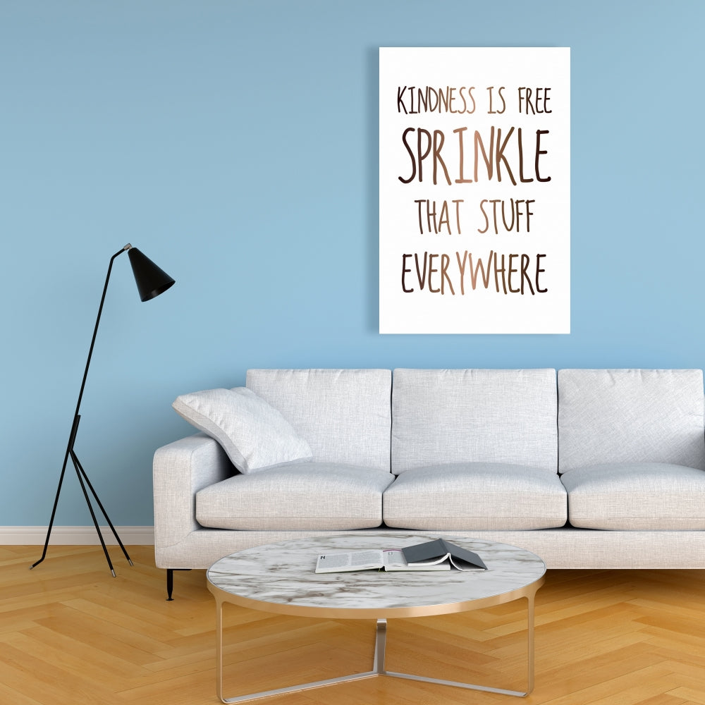 Kindness is Free Canvas | Motivational Bedroom Wall Art Decor