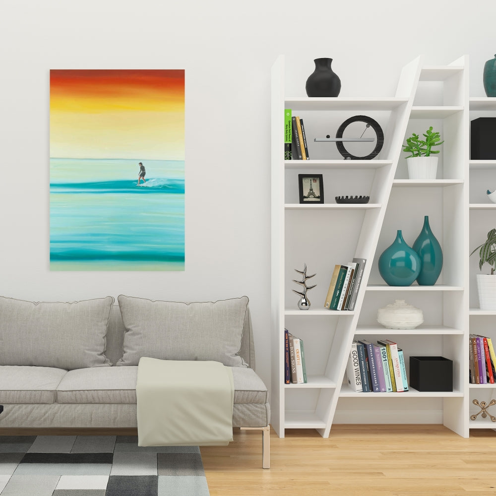 A Surfer by Dawn Canvas - Blue Hobbies Coastal Home Decor