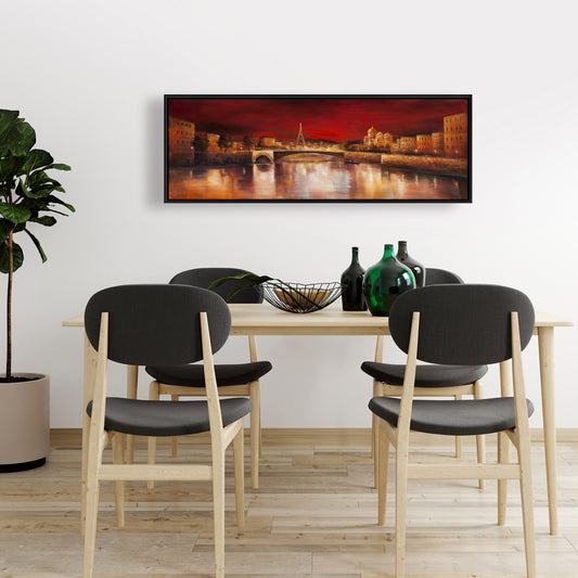 Toile encadrée « Paris par l'Aube Rouge » - Villes, bâtiments bruns