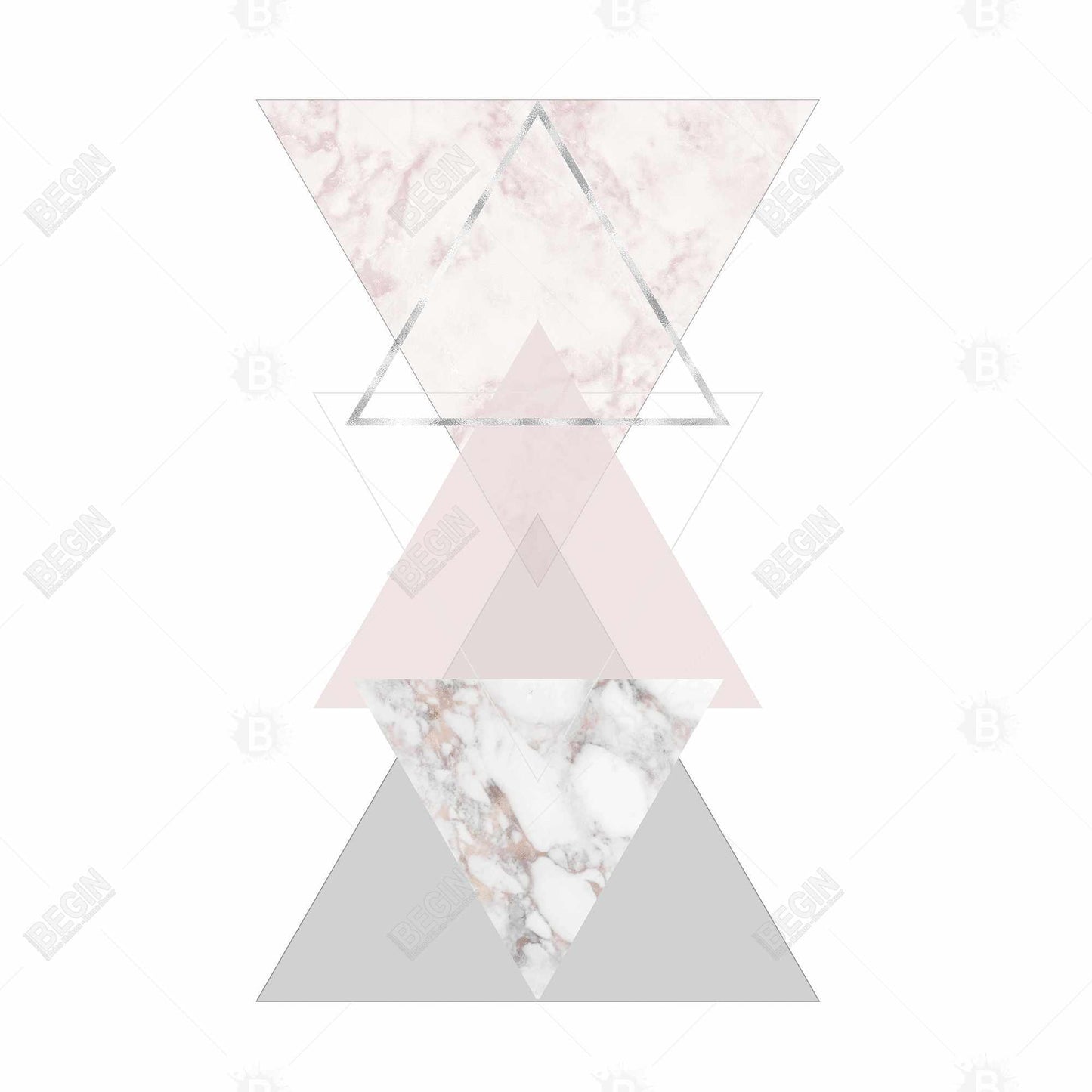 Geometric Art Gray Canvas - Stylish Shapes Bedroom Decor