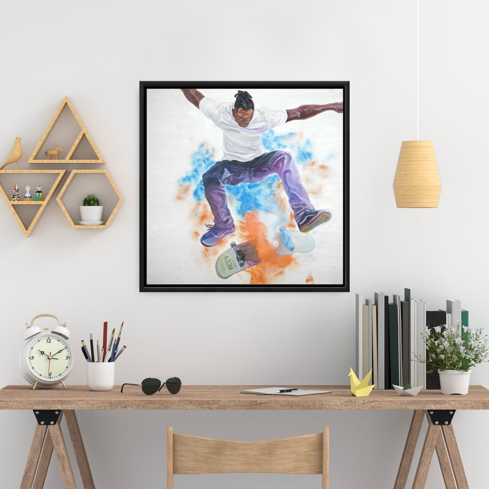 Toile encadrée « Skate » | Décoration de chambre sportive et ludique aux États-Unis