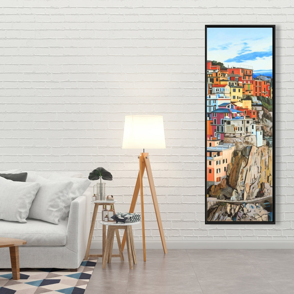 View of Manarola Italy | Exotic Framed Canvas Home Decor