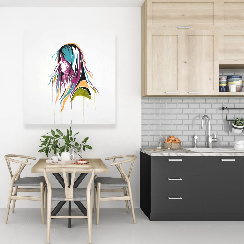 Graffiti Street Art Woman Pink Canvas | Bedroom Wall Decor