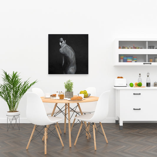 Denuded White Figurative Monochrome Canvas | Home Decor Art