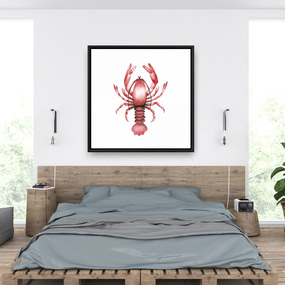 Toile « Cuisine marine au homard » | Décoration d'intérieur aquatique encadrée