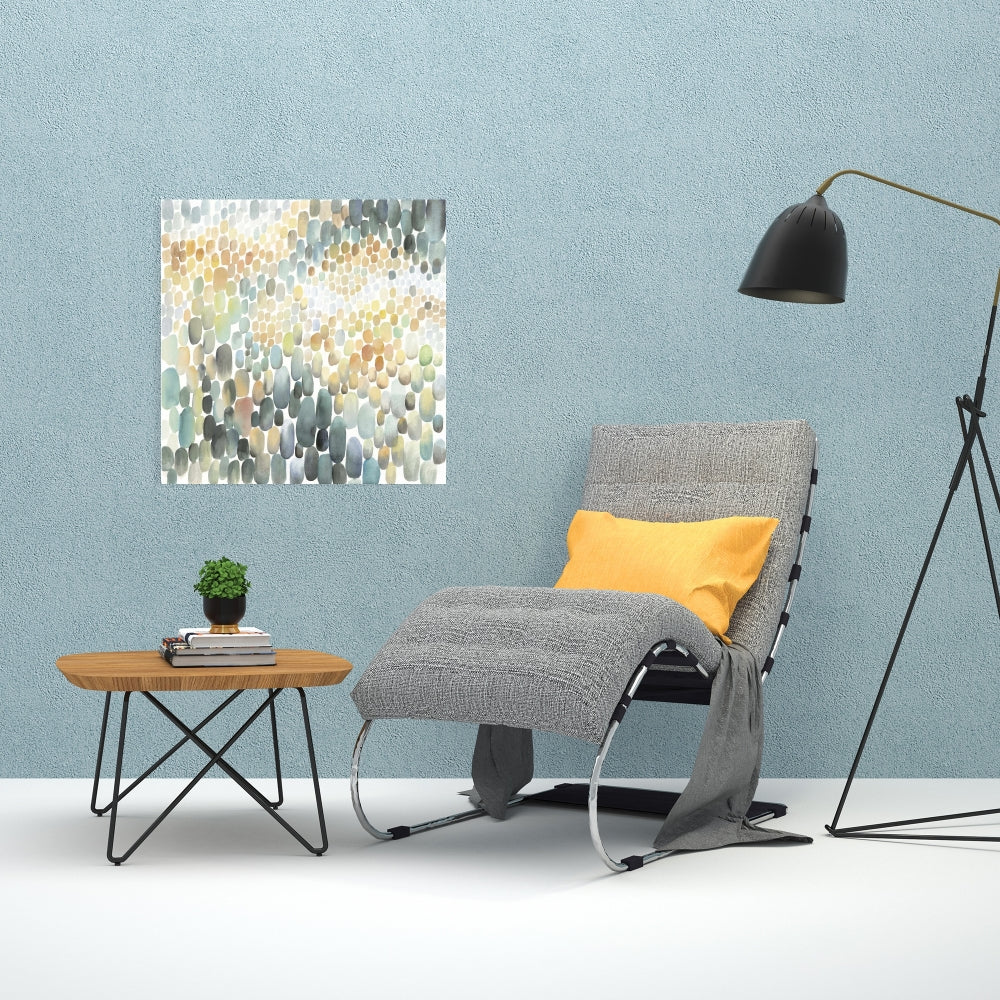 Blue Livingroom Canvas - Cluster of Circles Home Decor Art