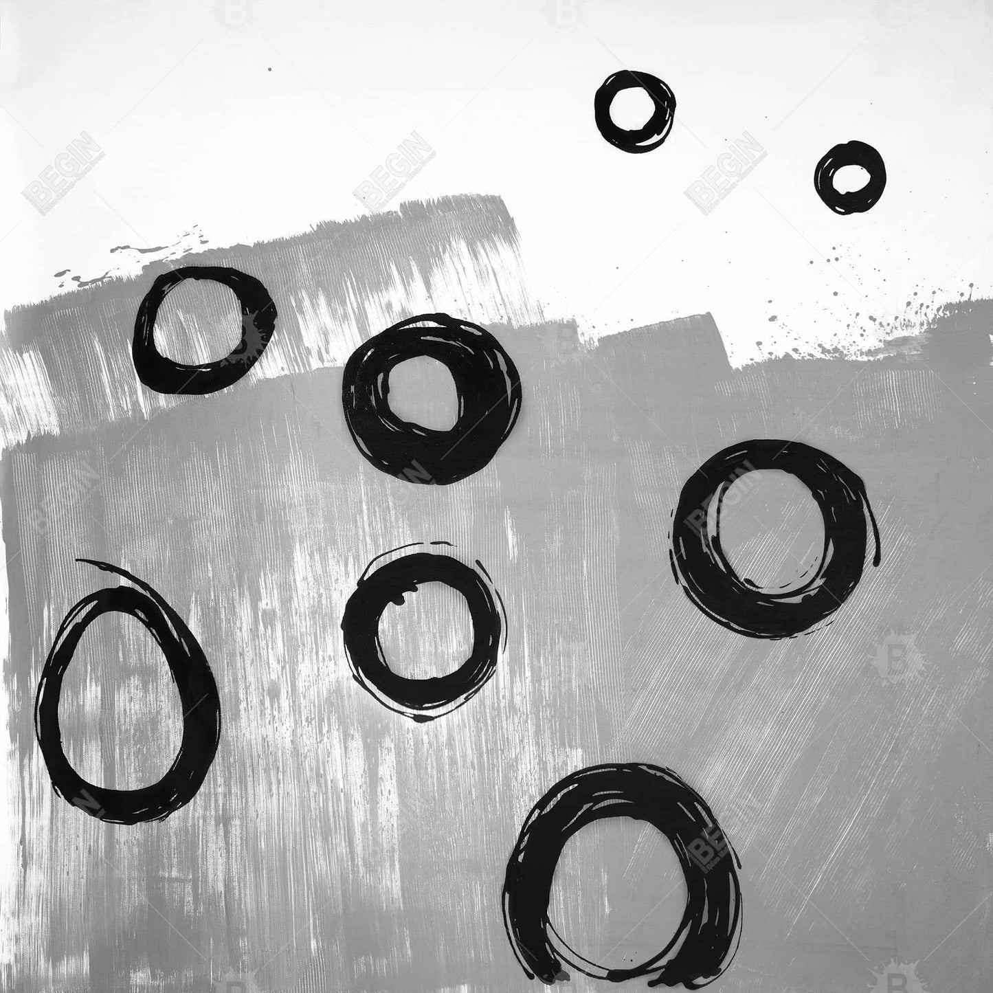 Deconstructed Monochrome Canvas - Shapes Bedroom Decor