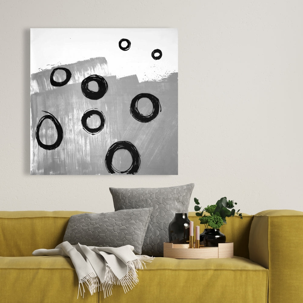 Deconstructed Monochrome Canvas - Shapes Bedroom Decor