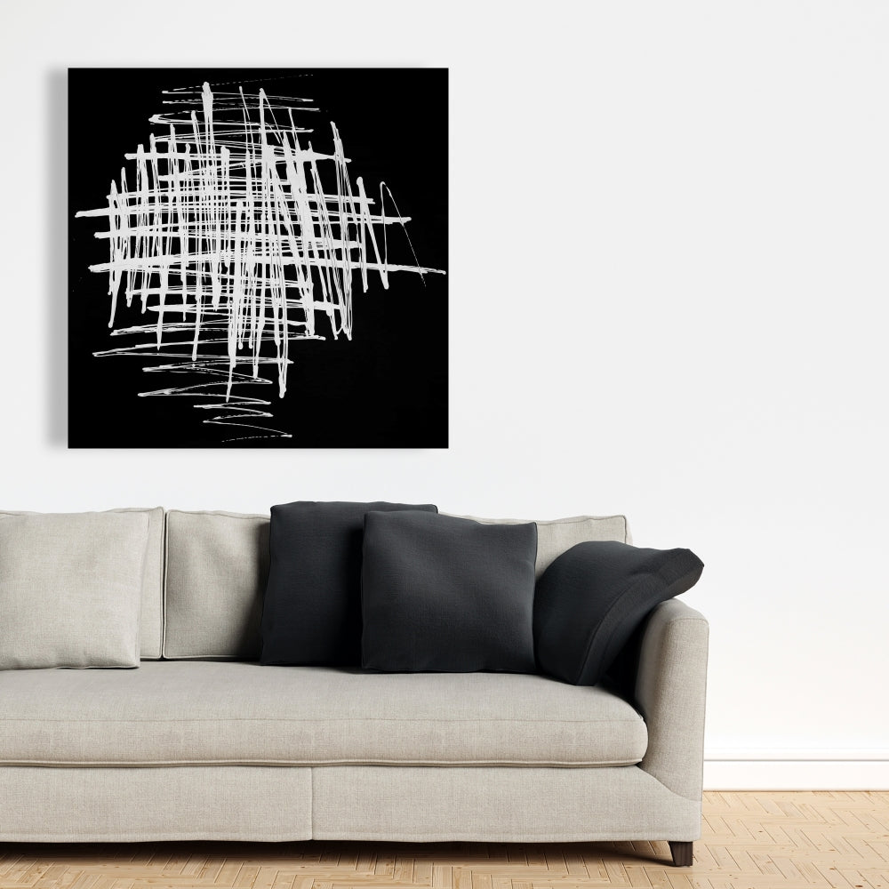 Minimalist White Abstract Canvas - Contrast | Home Decor Art