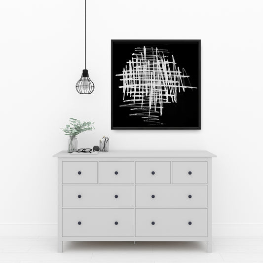 Toile de cuisine abstraite minimaliste contrastée | Décoration d'intérieur