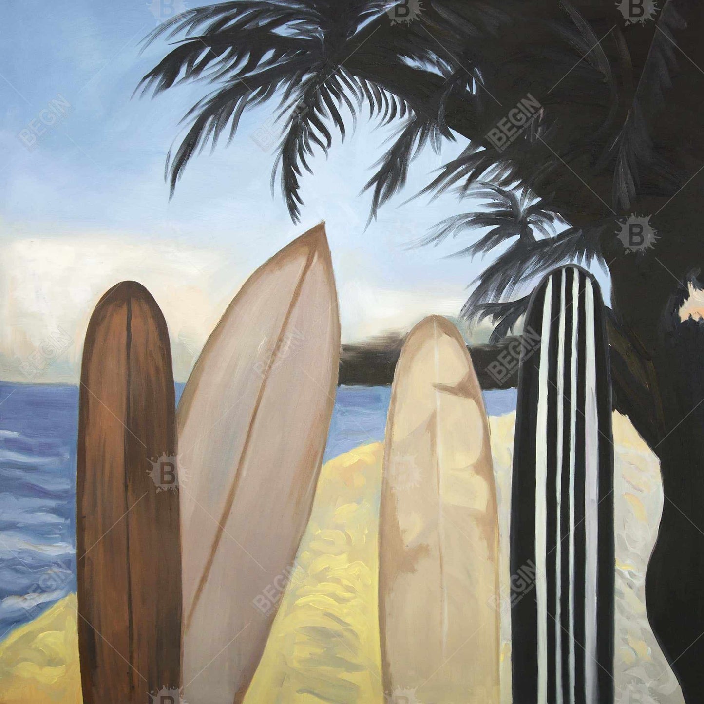 Surfboards Canvas | American Coastal Bedroom Wall Art Decor