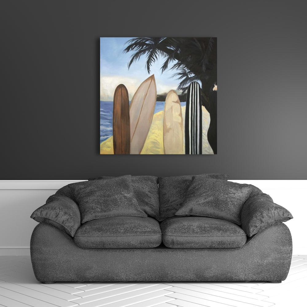 Surfboards Canvas | American Coastal Bedroom Wall Art Decor