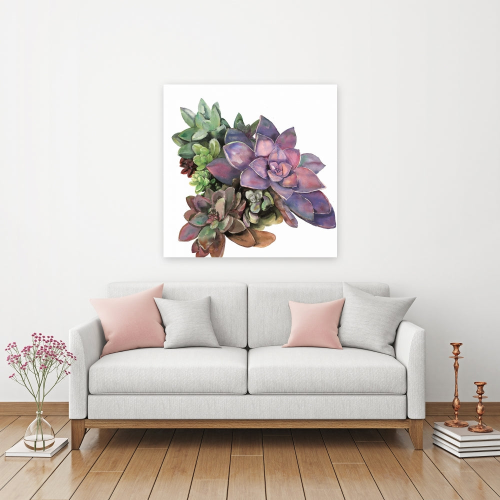 Toile botanique avec plantes succulentes | Décoration murale moderne pour chambre à coucher