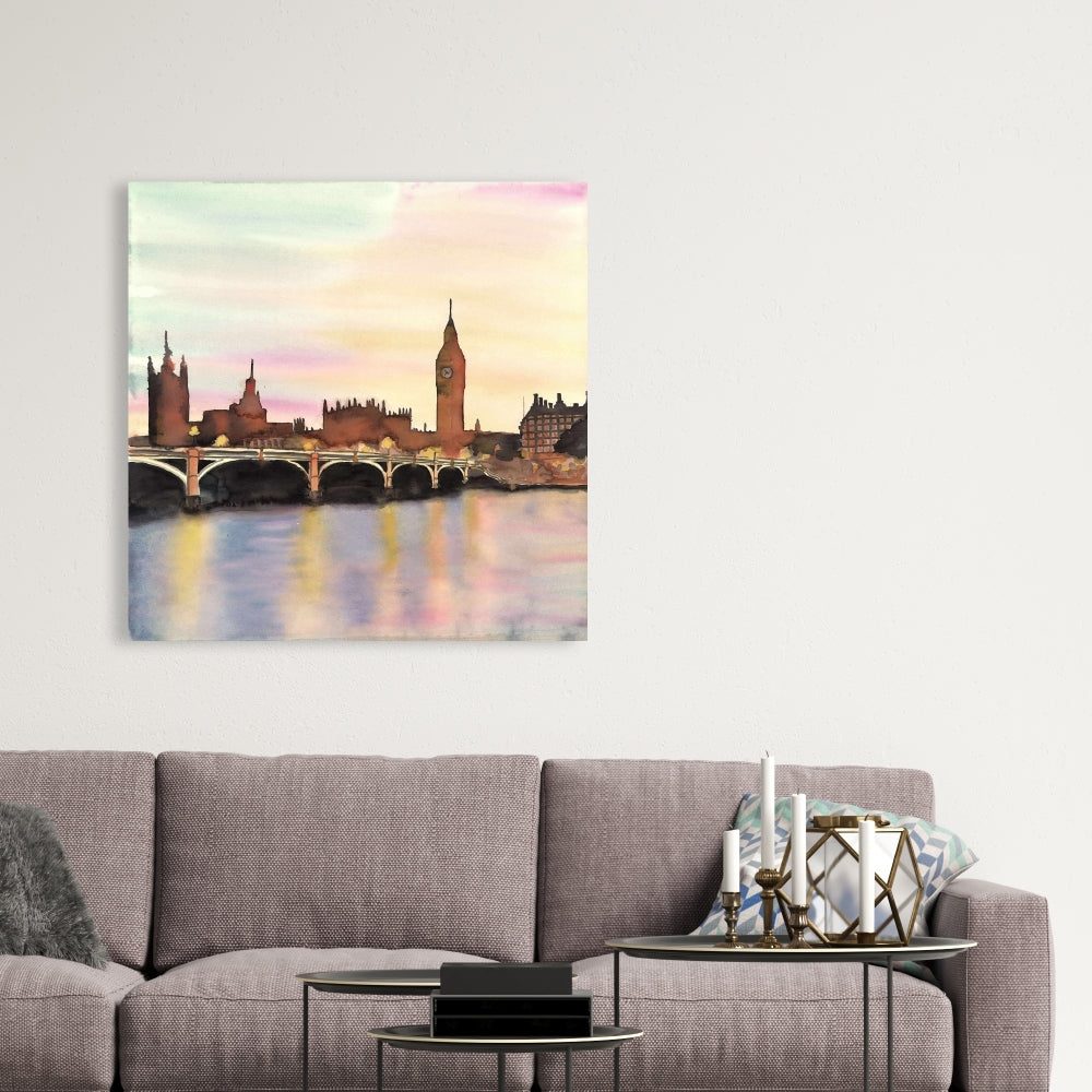 Sunset on the Big Ben | Blue Cities Canvas | Home Decor