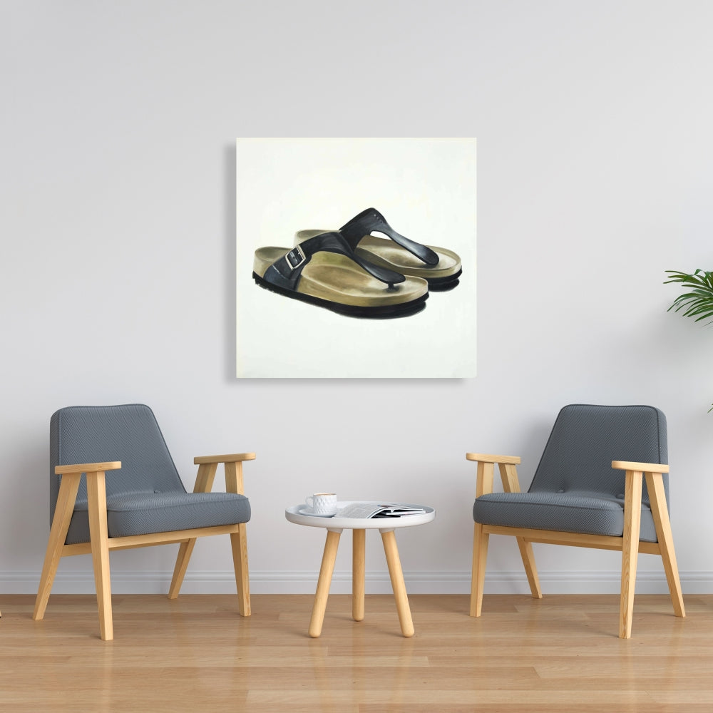 Shoes Bedroom Black Canvas - Sandals Home Decor Wall Art