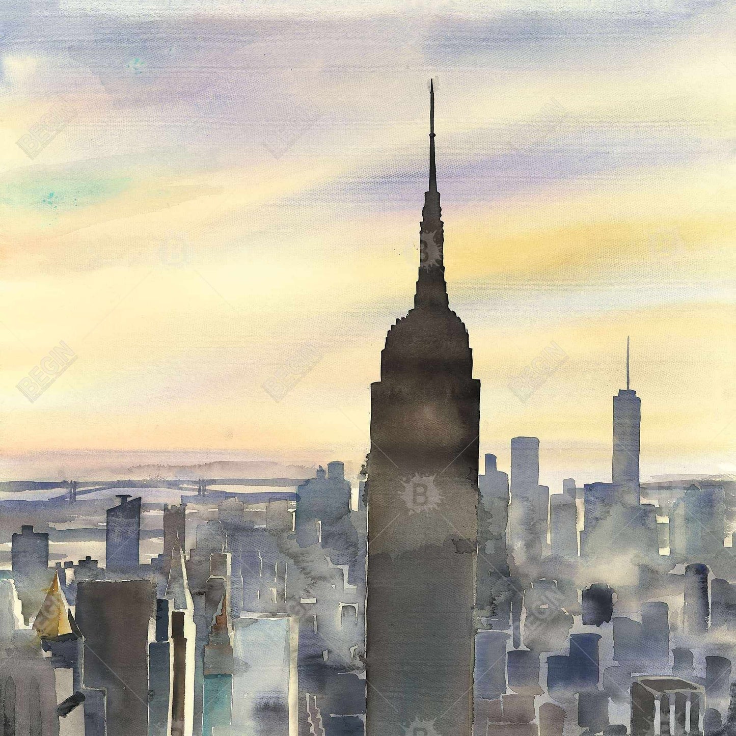 Sunset Over New York City Canvas | Home Decor Wall Art