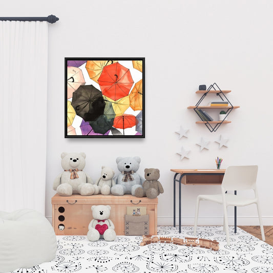 Toile « Parapluies suspendus » | Décoration d'intérieur encadrée, formes
