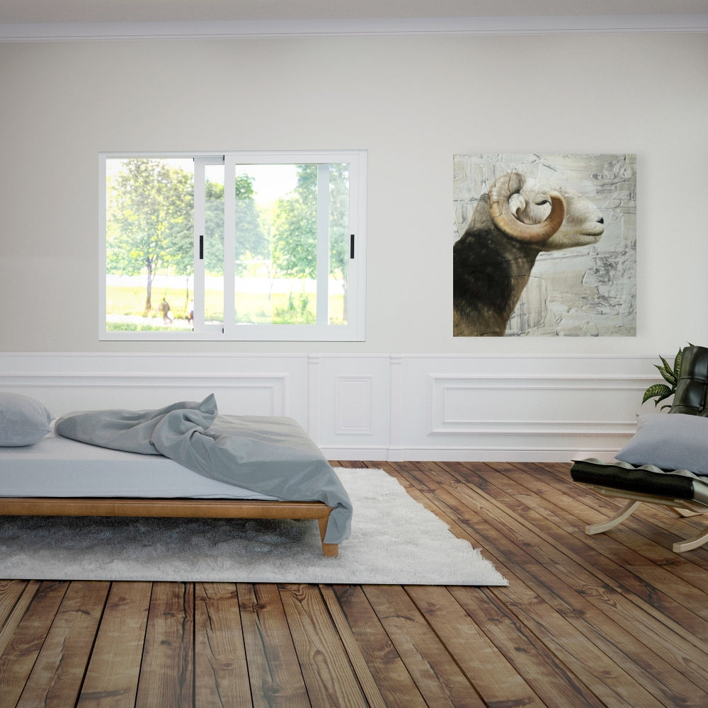 Toile Bélier blanc avec animaux de la ferme | Décoration de chambre