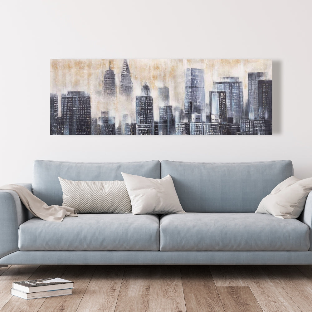 Buildings Through the Clouds Canvas | Modern Home Decor Art