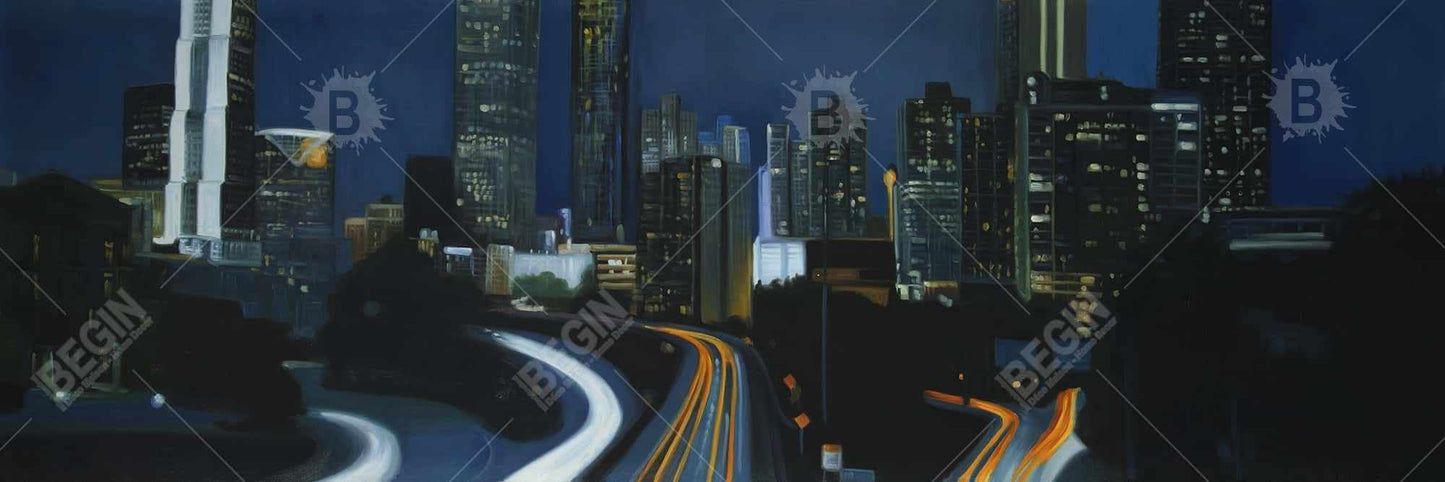 Toile encadrée Atlanta la nuit | Décoration de chambre urbaine