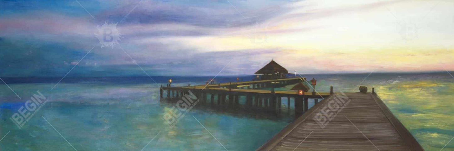 Boardwalk Sunset Coastal Canvas | Sea Bedroom Home Decor