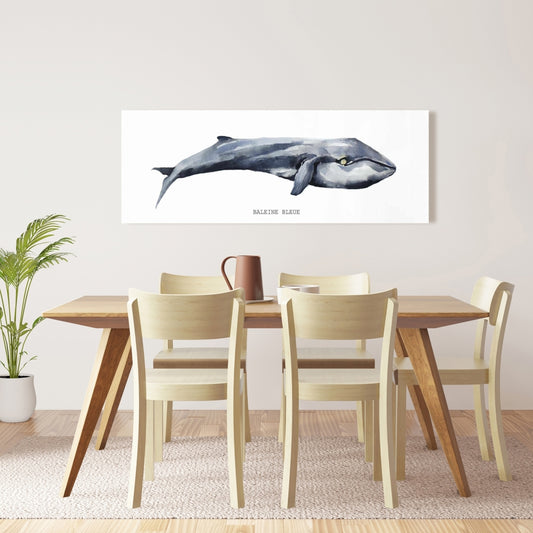 Whale Marine Blue Canvas | Aquatic Animals Home Decor Art