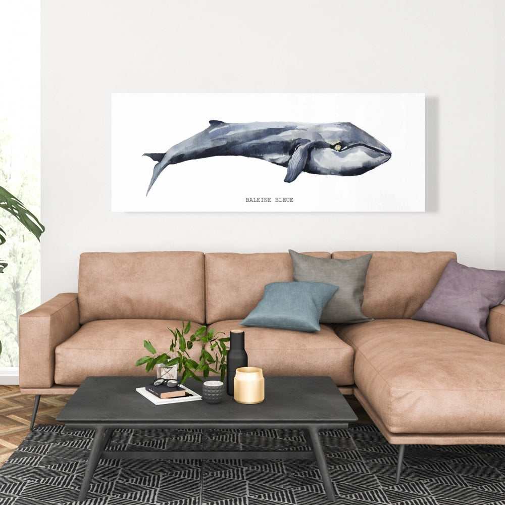 Whale Marine Blue Canvas | Aquatic Animals Home Decor Art