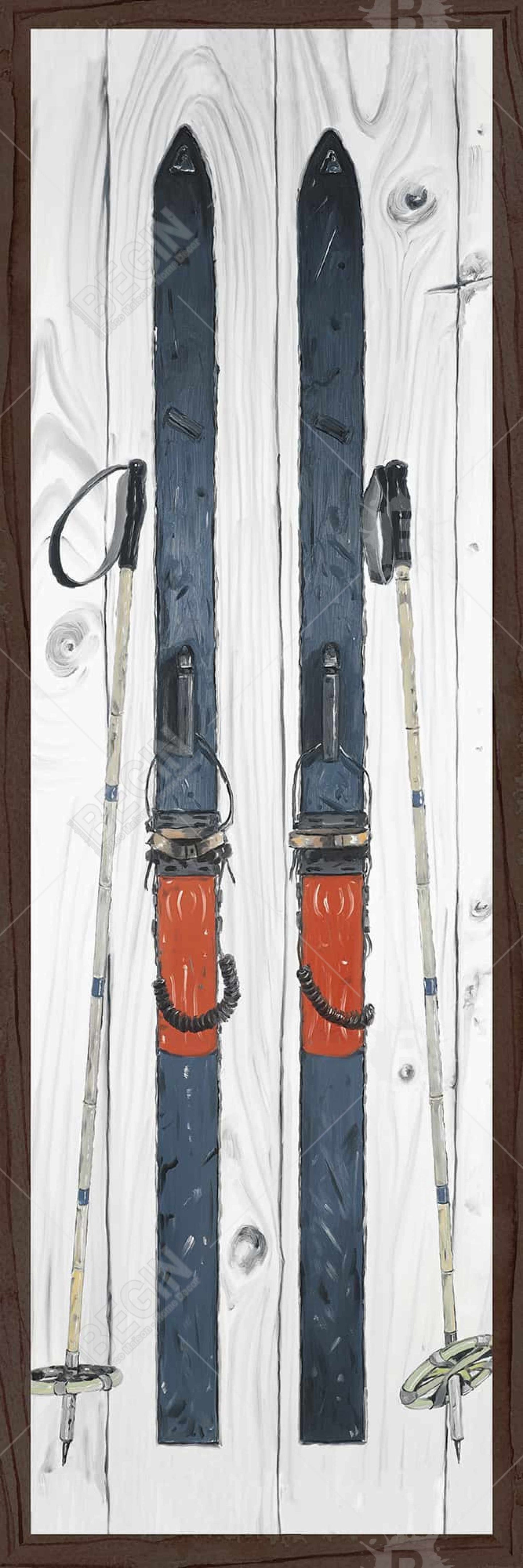 Blue Ski Vintage Livingroom Canvas | Home Decor Sports Art
