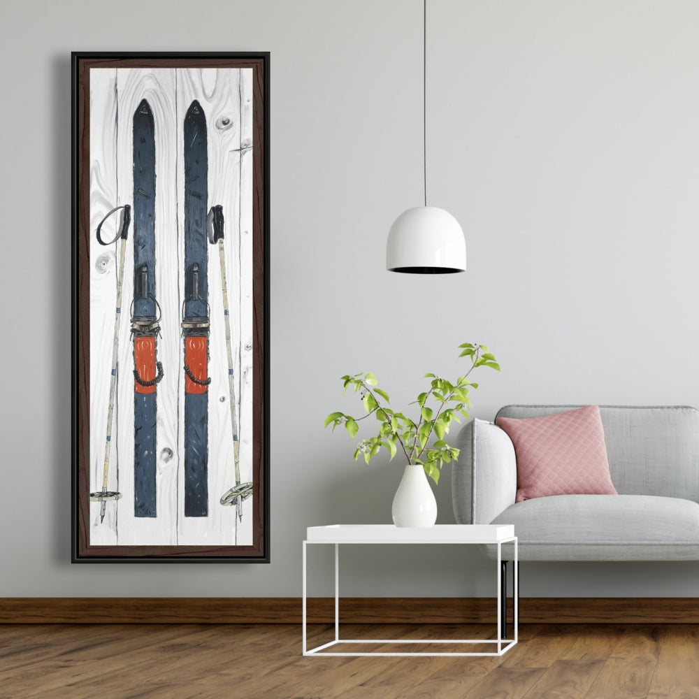 Blue Ski Vintage Framed Canvas | Home Decor Sports & Games