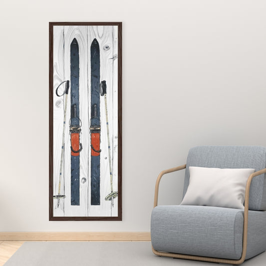 Blue Ski Vintage Livingroom Canvas | Home Decor Sports Art