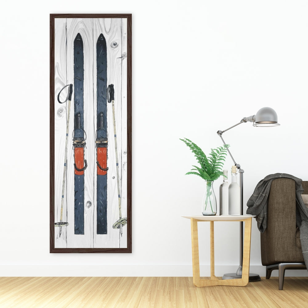 Blue Ski Vintage Livingroom Canvas | Home Decor Sports Art