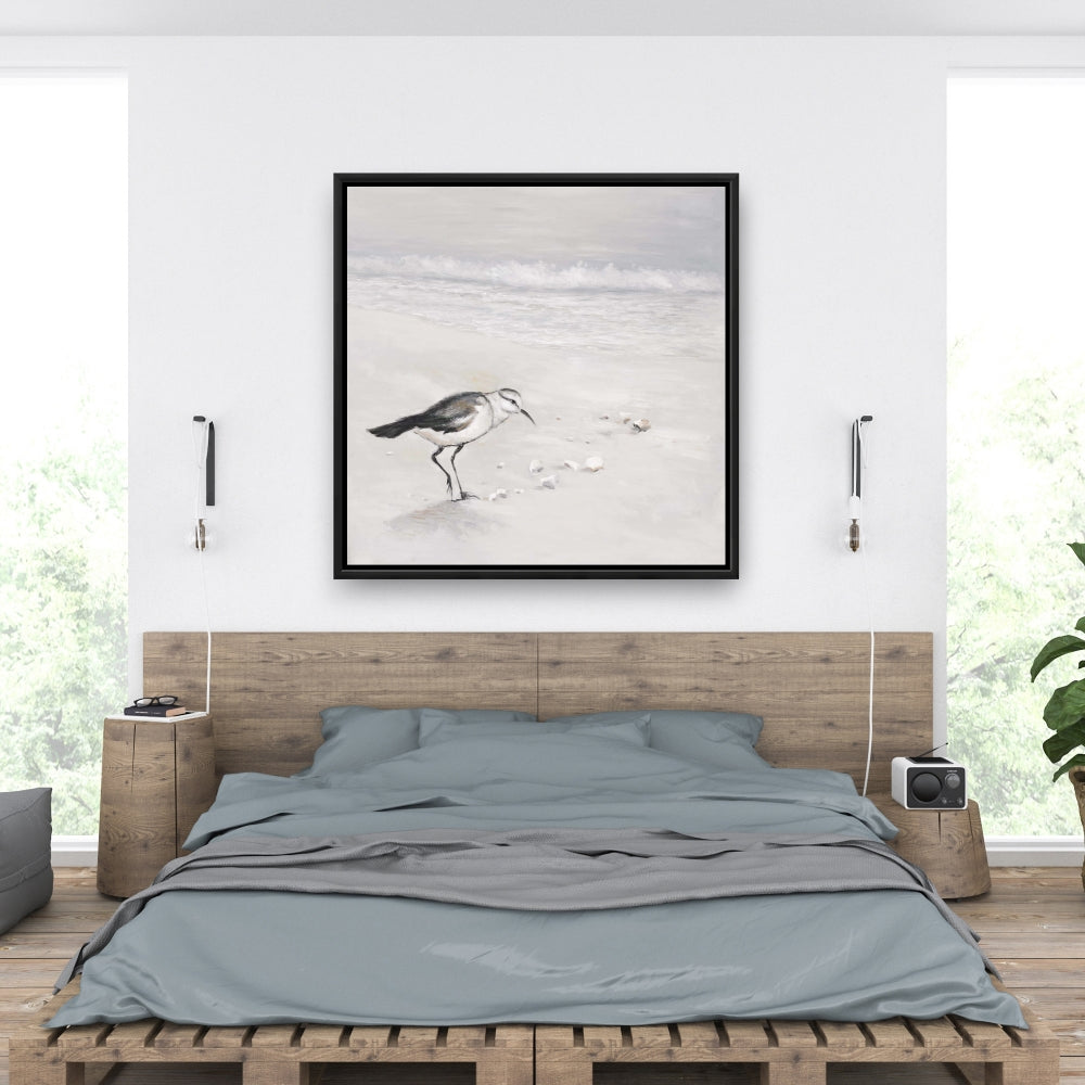 Toile de salle de bain représentant un Bécasseau semipalmé | Décoration d'intérieur