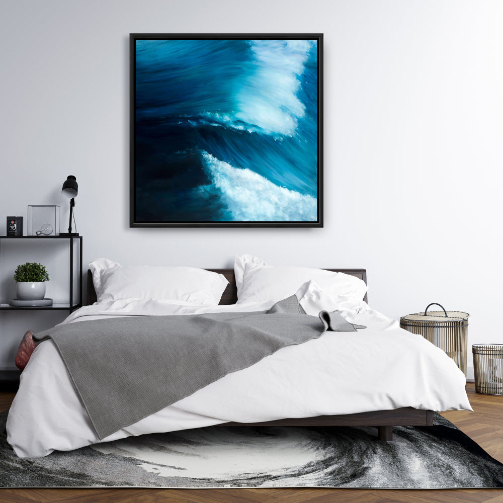 Toile « Mer déchaînée » | Décoration de chambre côtière – Art contemporain