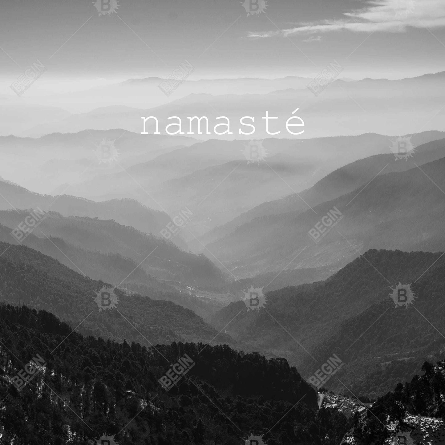 Namaste Monochrome Canvas | Modern Motivational Bedroom Decor