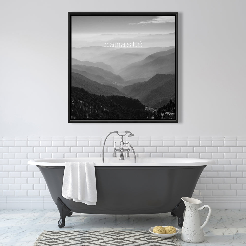 Namaste Monochrome Framed Canvas - Motivational Home Decor